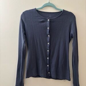 Brandy Melville blue grey cardigan top